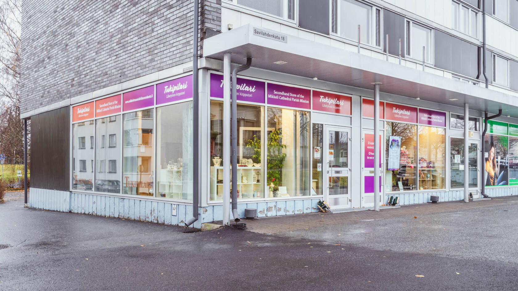 Lähetyksen kirpputori Tukipilari ulkoa.
