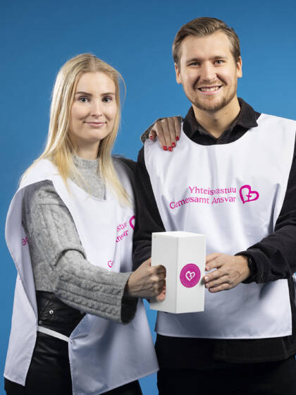 Yhteisvastuukerääjiä.