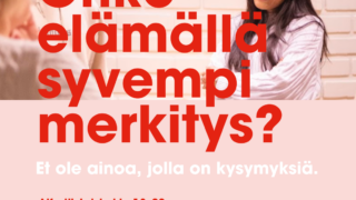 Tapahtuman mainos, jossa sama teksti kuin tapahtuman kuvauksessa.